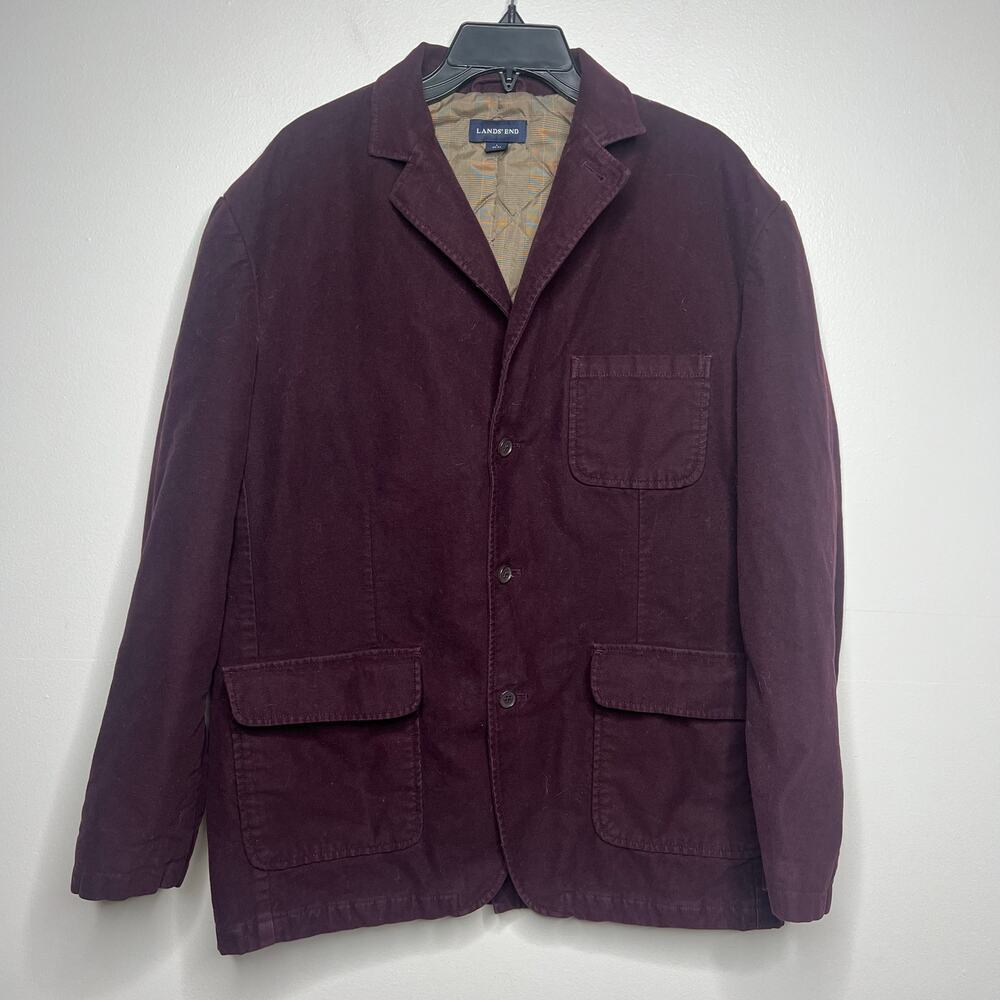 Land's End Women's Purple Thermolite‎ Peacoat Barn Jacket Chore Coat Size Large
